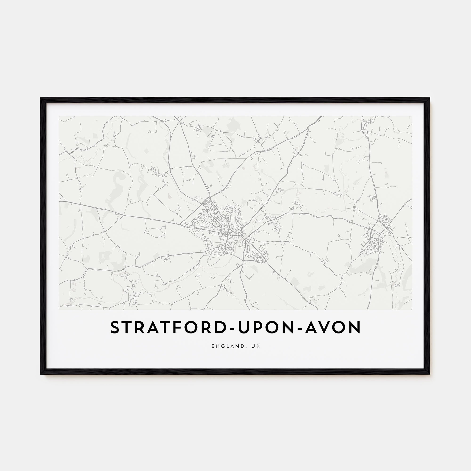 Stratford-upon-Avon Map Landscape Poster