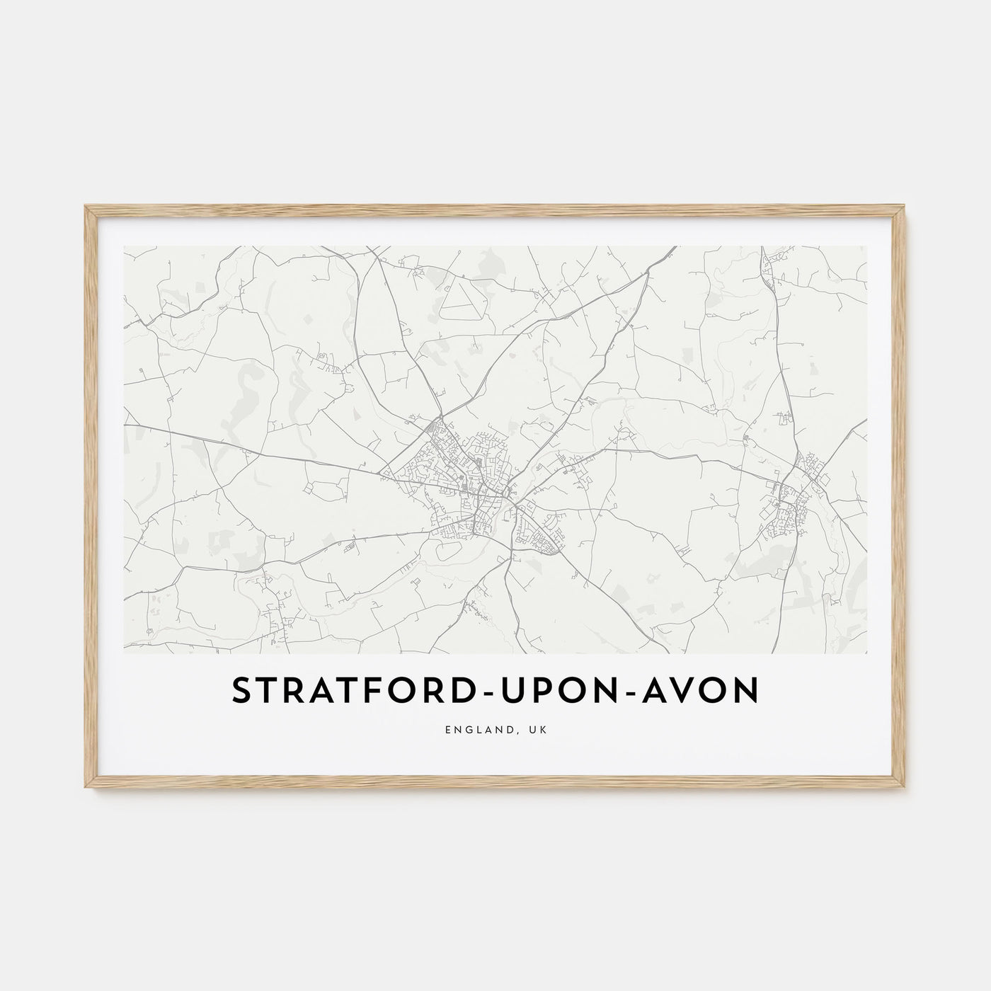 Stratford-upon-Avon Map Landscape Poster