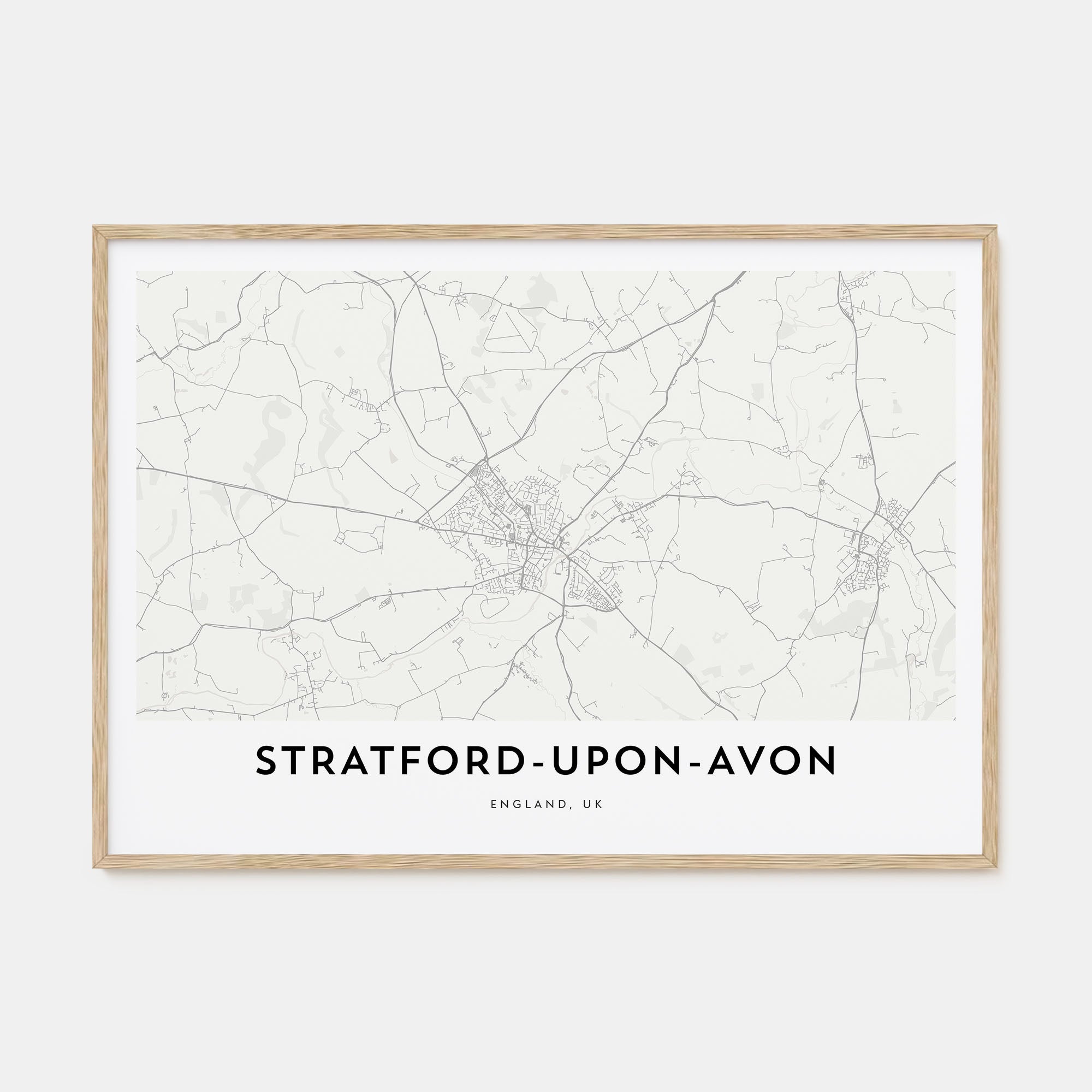 Stratford-upon-Avon Map Landscape Poster