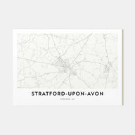 Stratford-upon-Avon Map Landscape Poster