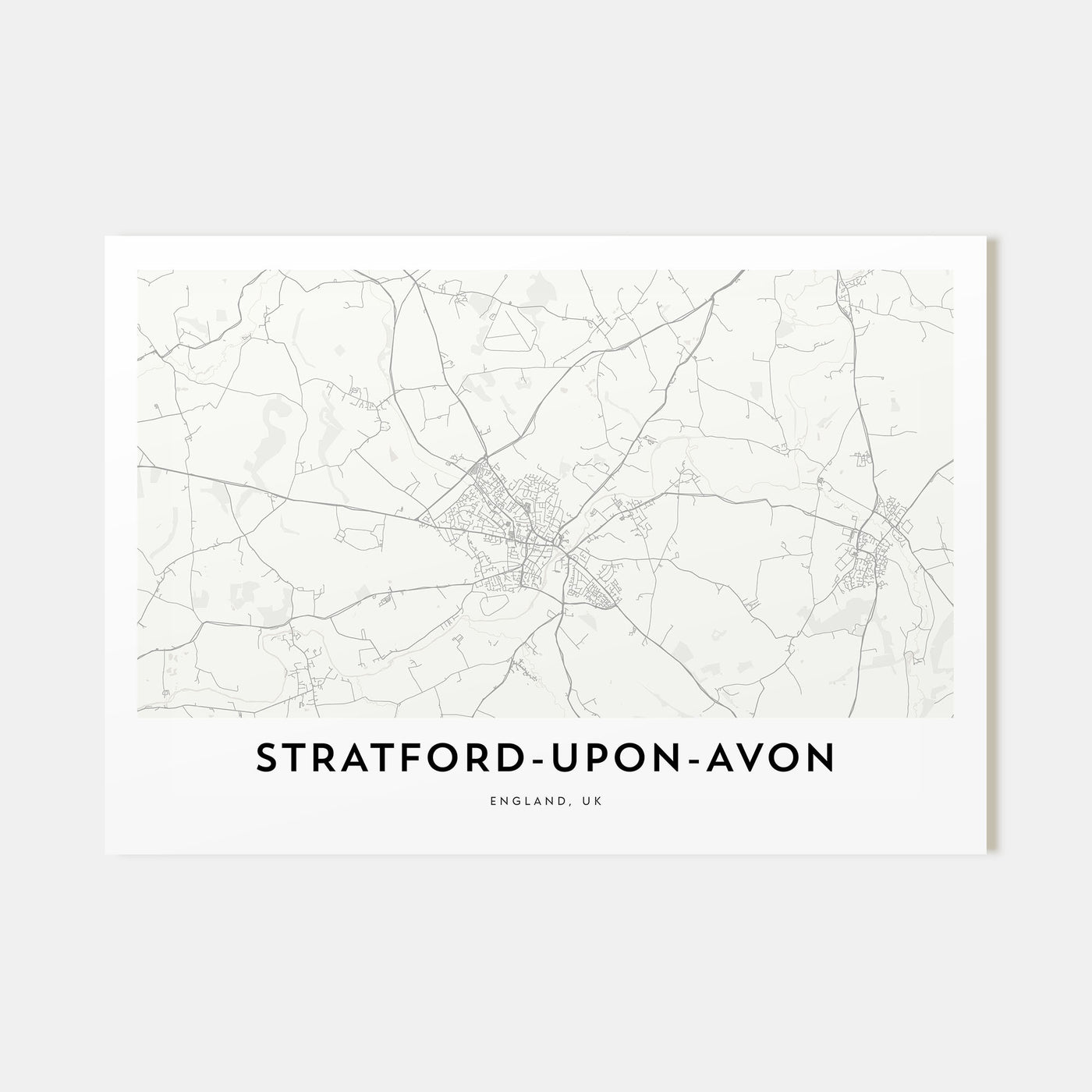 Stratford-upon-Avon Map Landscape Poster