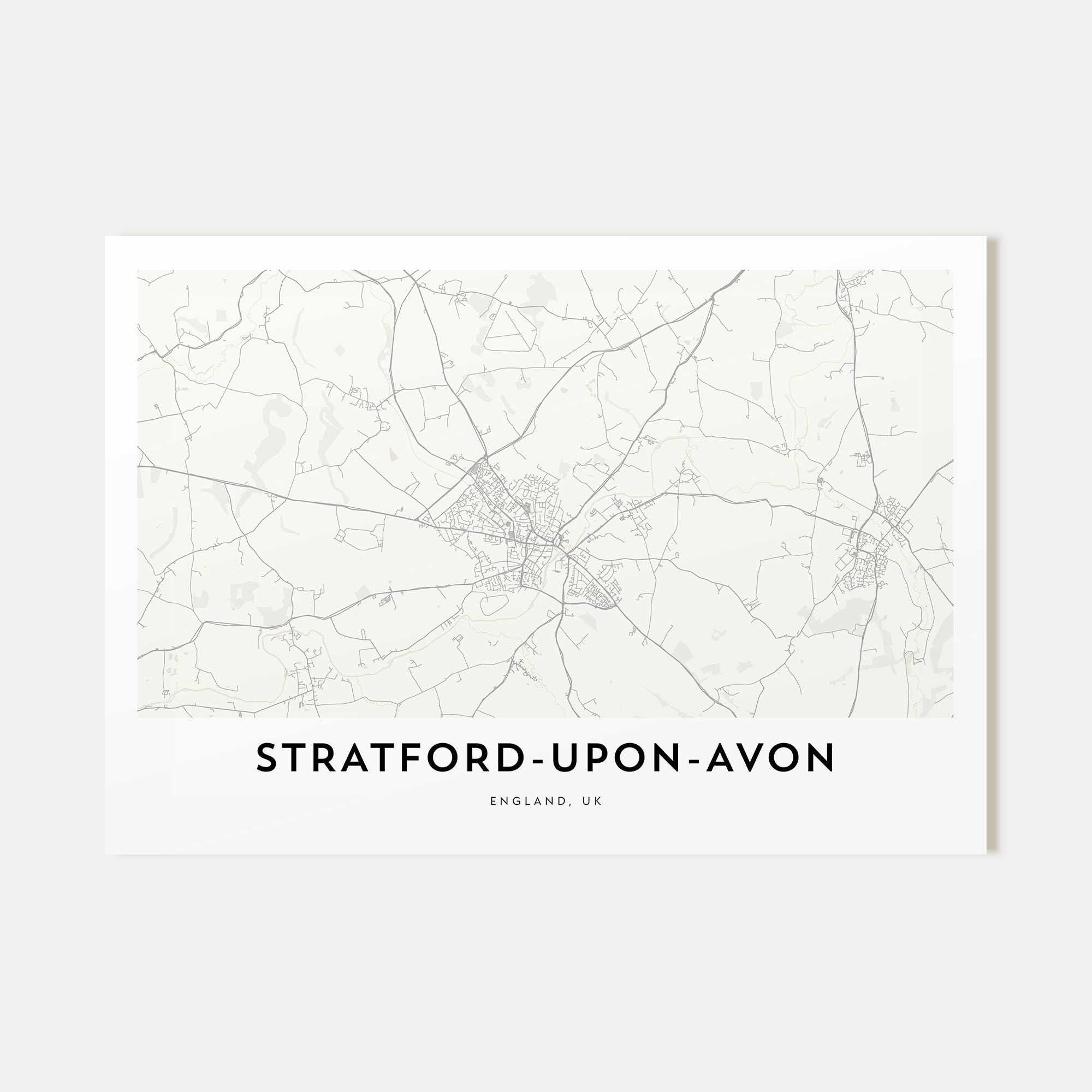 Stratford-upon-Avon Map Landscape Poster