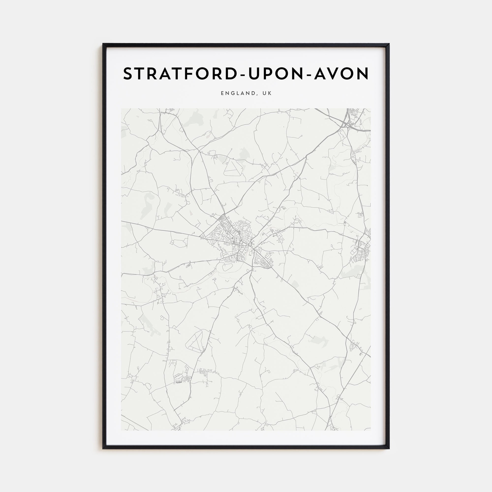 Stratford-upon-Avon Map Portrait Poster