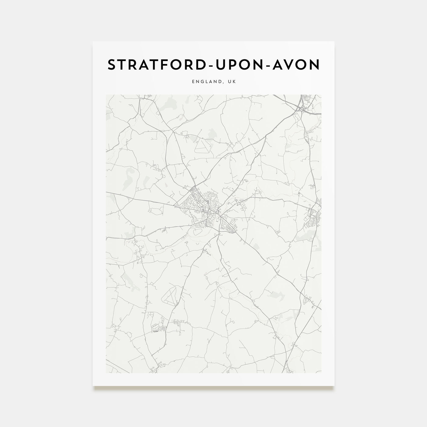 Stratford-upon-Avon Map Portrait Poster