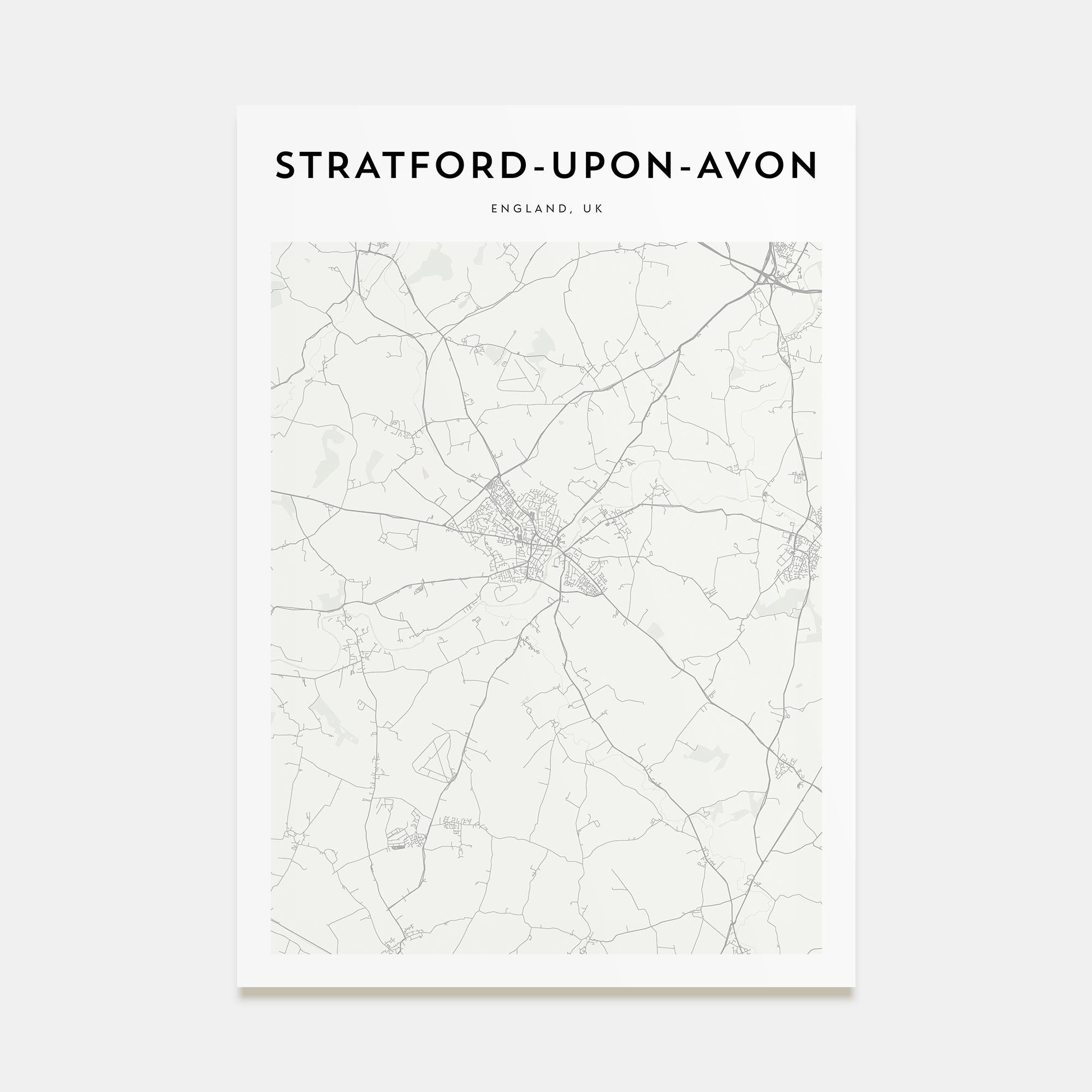 Stratford-upon-Avon Map Portrait Poster