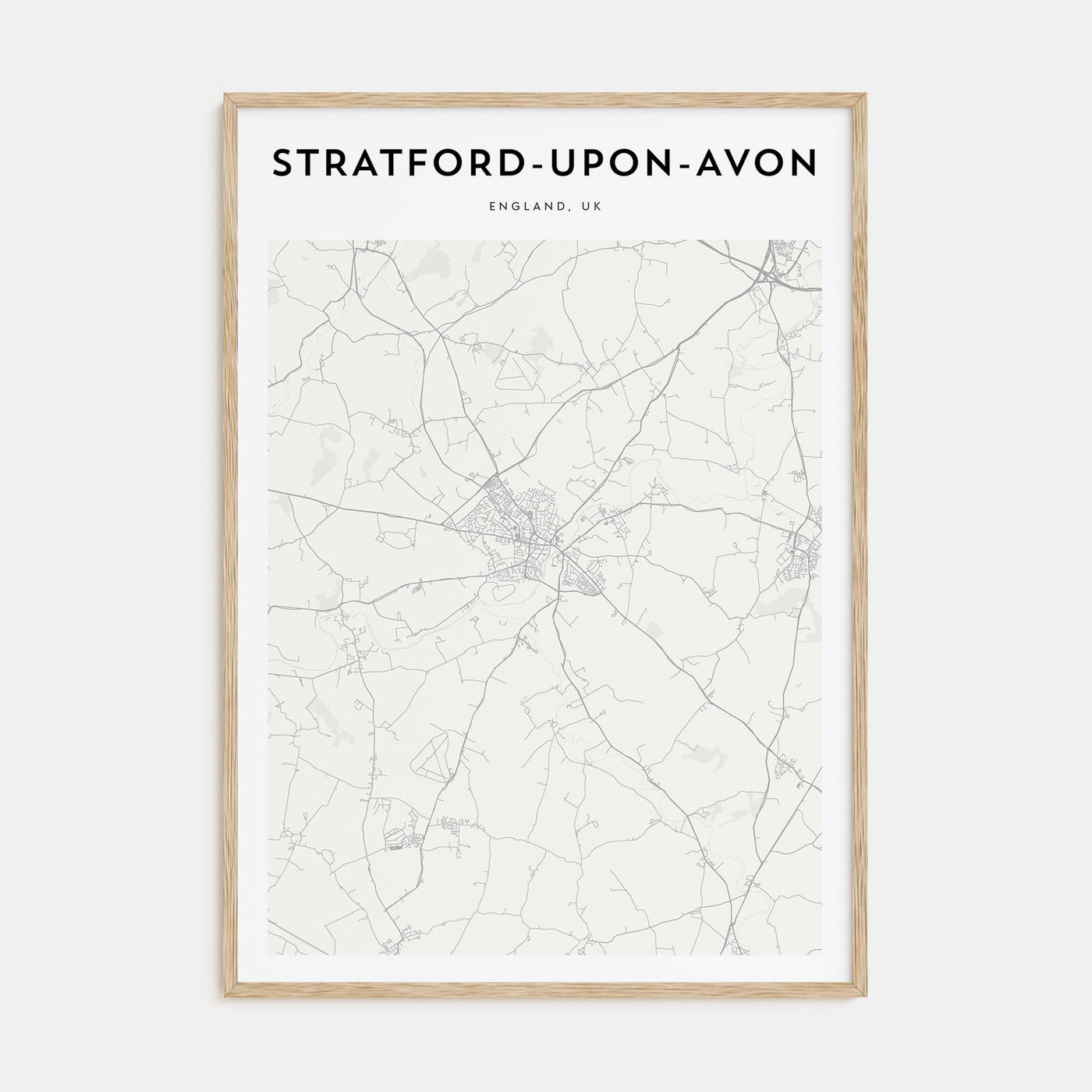 Stratford-upon-Avon Map Portrait Poster