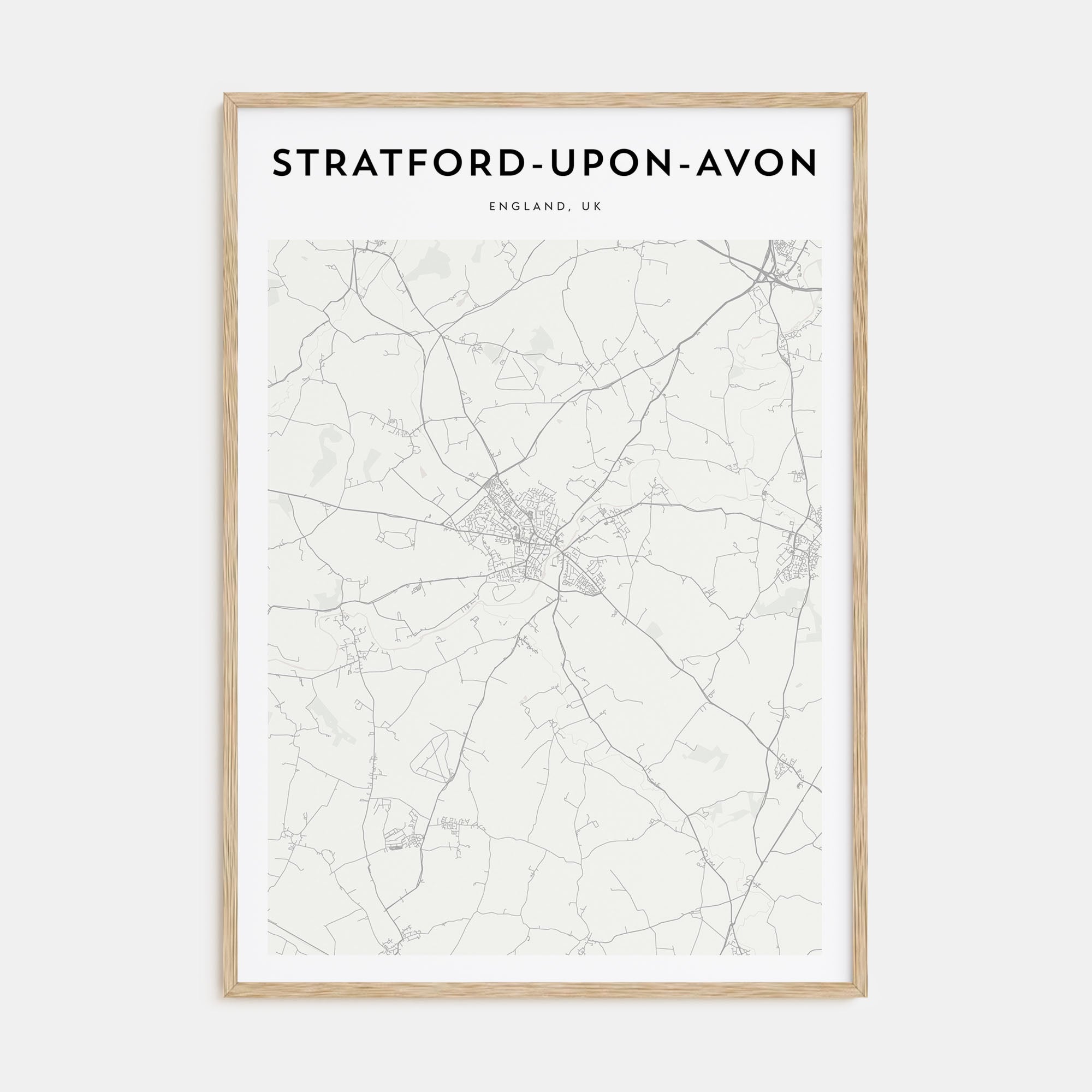 Stratford-upon-Avon Map Portrait Poster