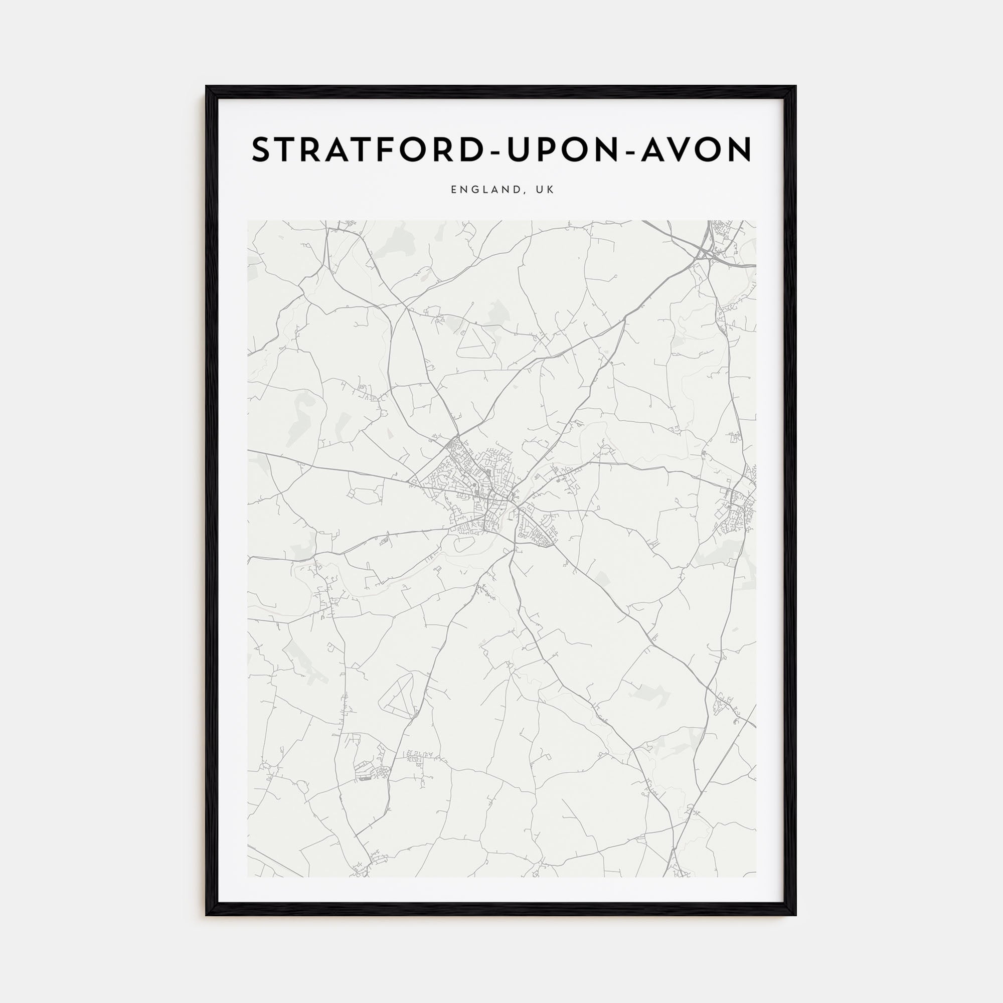 Stratford-upon-Avon Map Portrait Poster