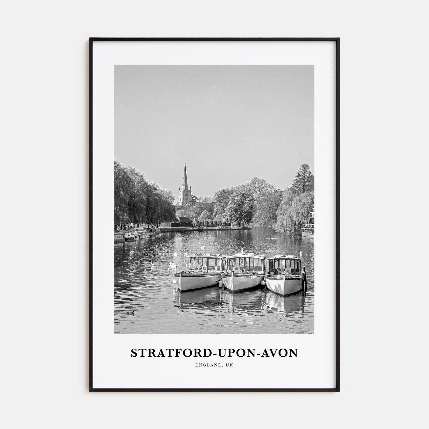 Stratford-upon-Avon Portrait B&W Poster