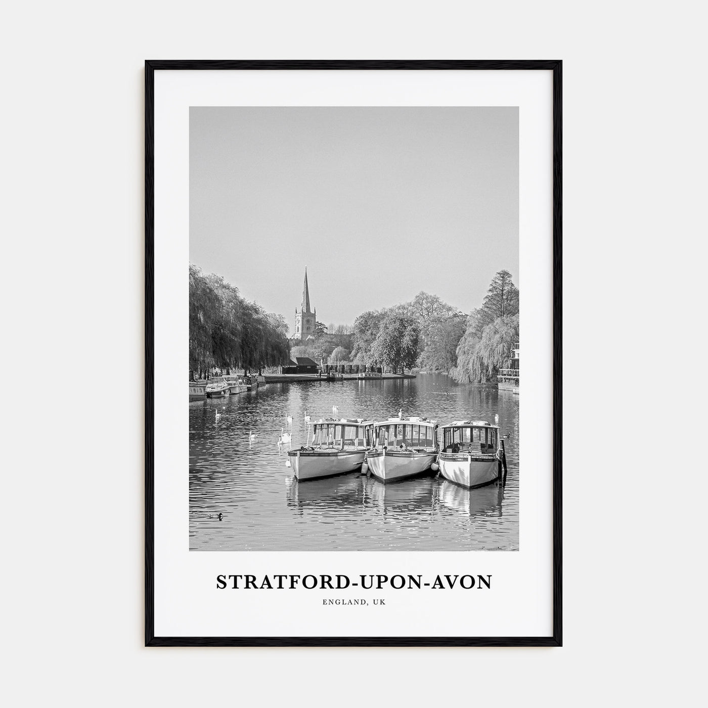Stratford-upon-Avon Portrait B&W Poster