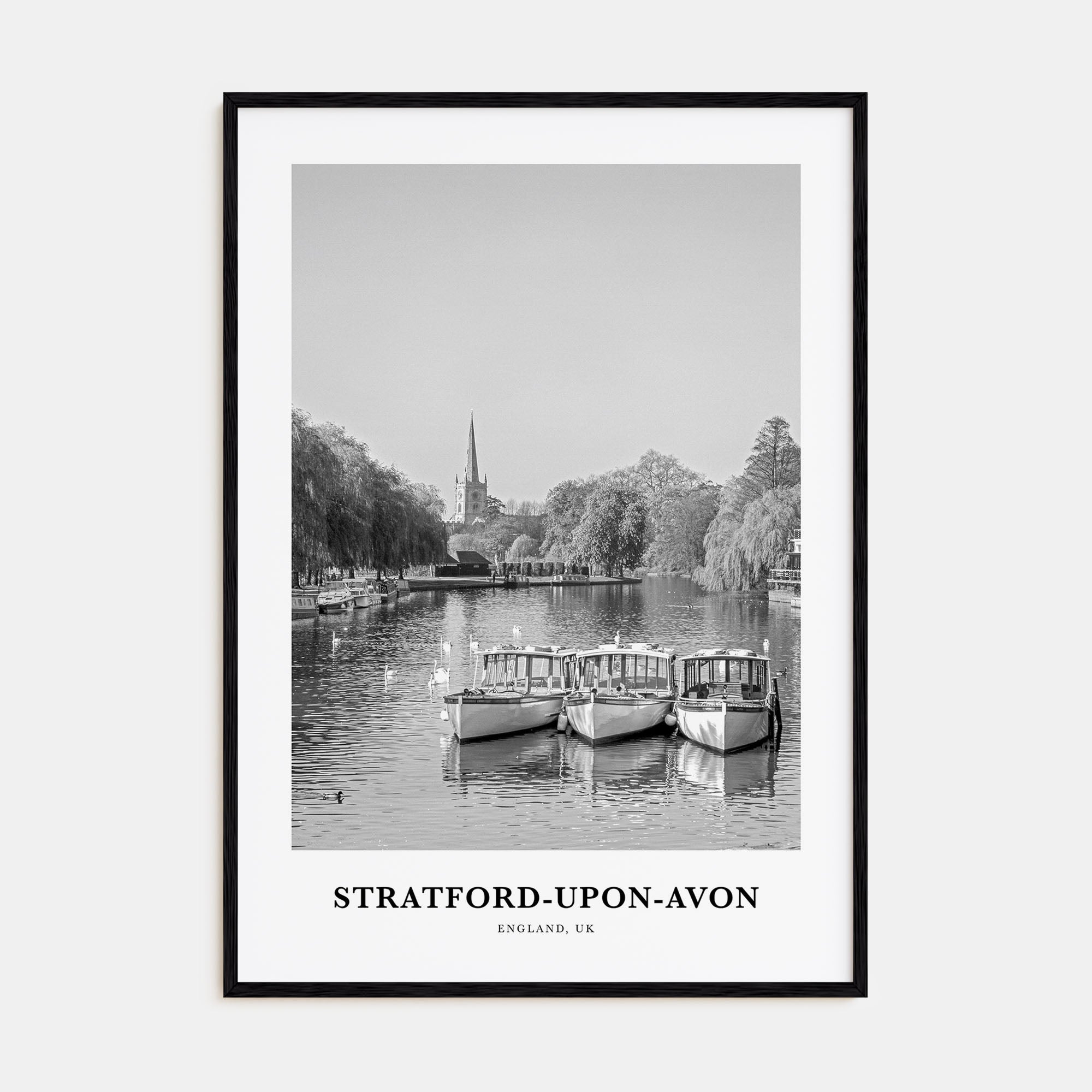 Stratford-upon-Avon Portrait B&W Poster