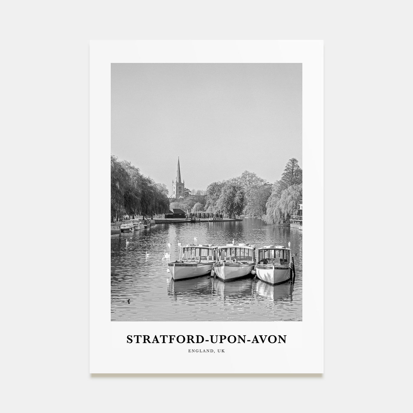 Stratford-upon-Avon Portrait B&W Poster