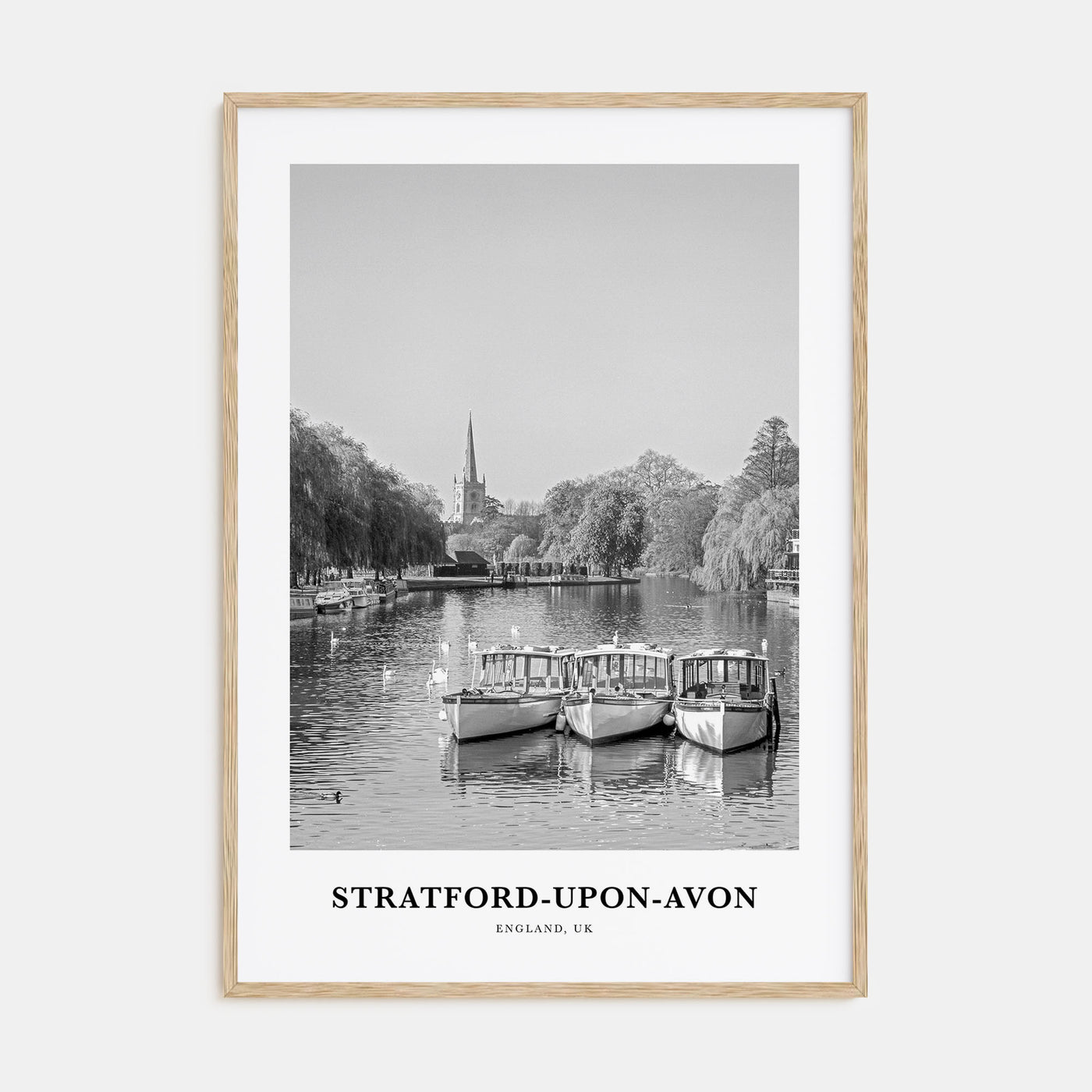 Stratford-upon-Avon Portrait B&W Poster