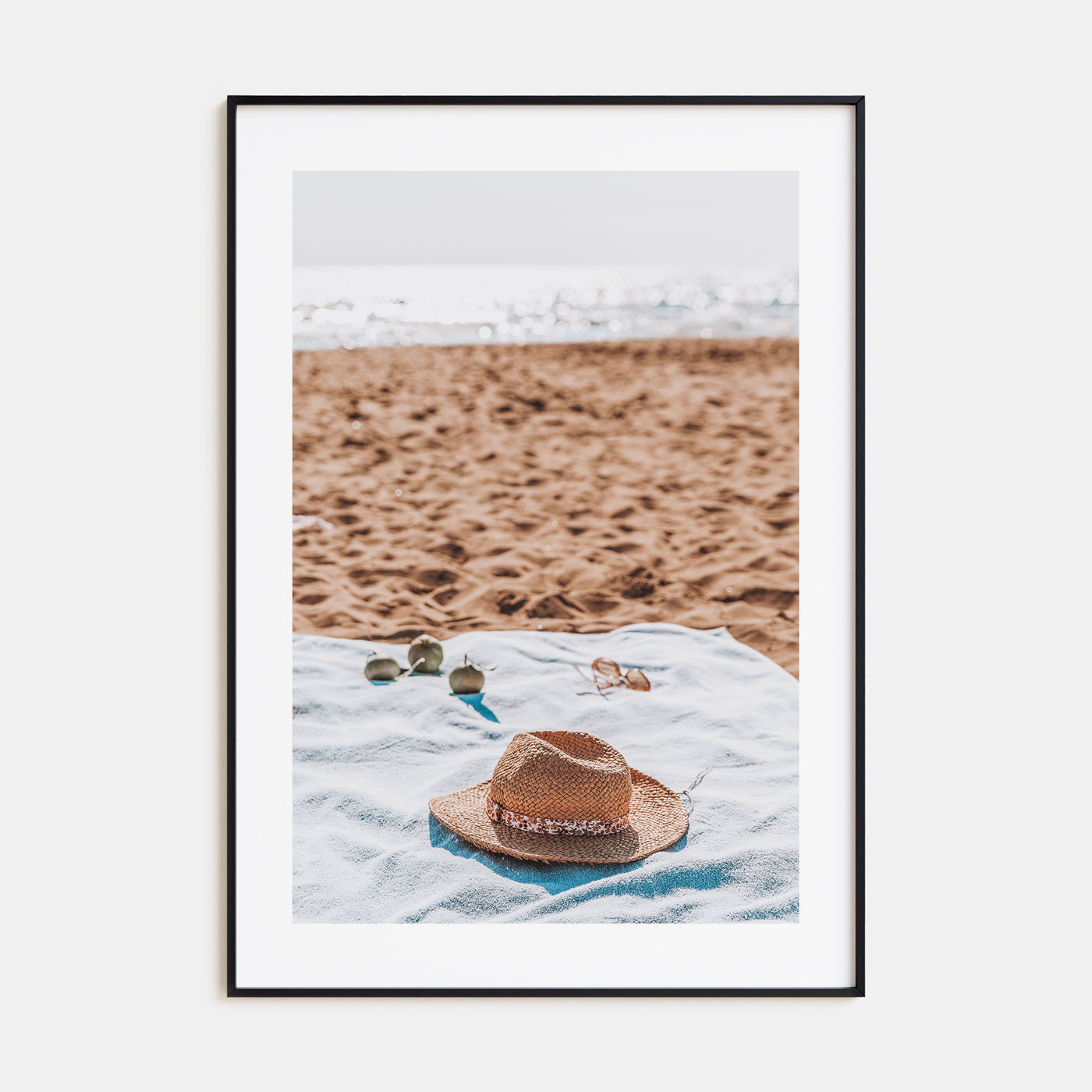 Straw Hat Beach Photo Color Poster
