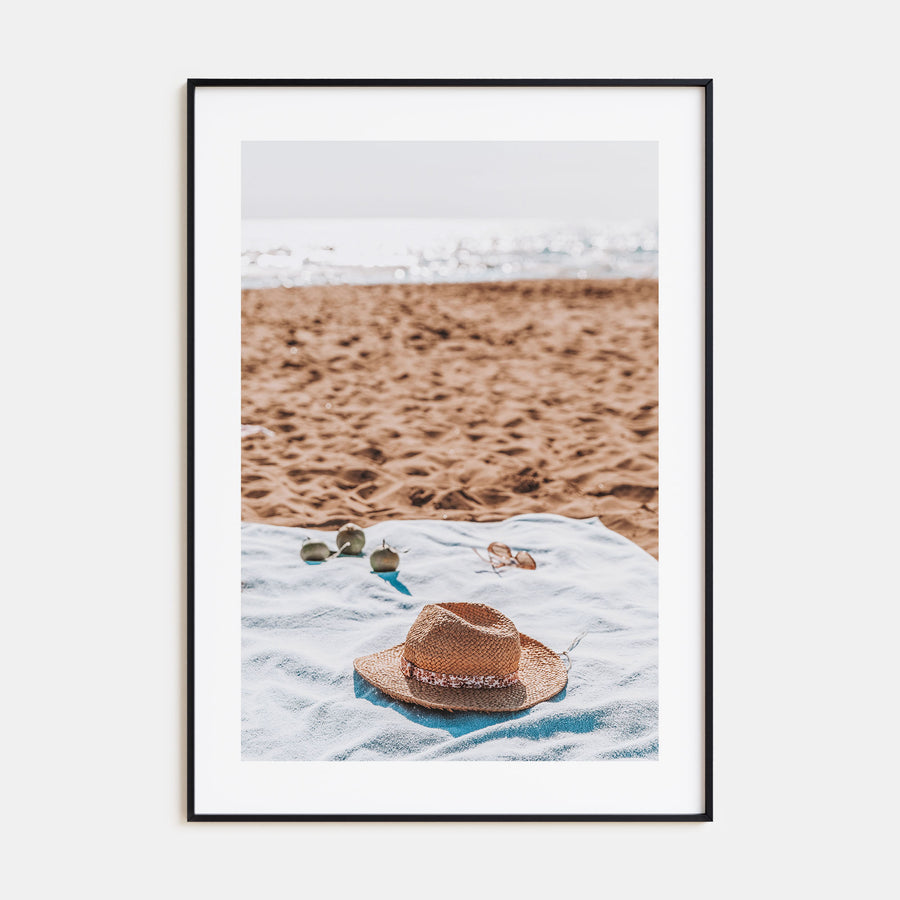 Straw Hat Beach Photo Color Poster