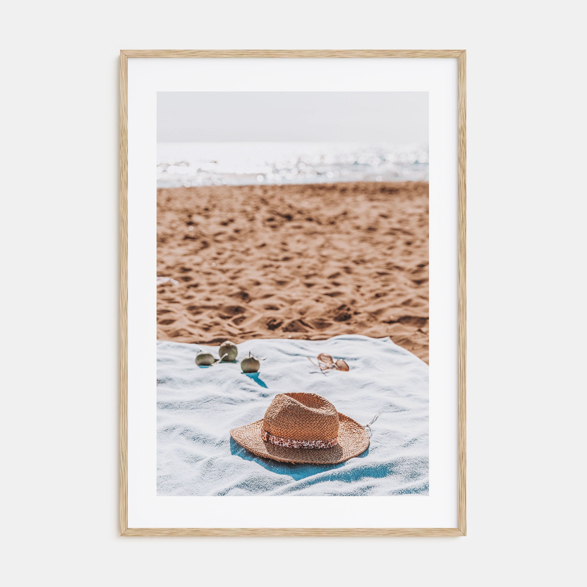 Straw Hat Beach Photo Color Poster