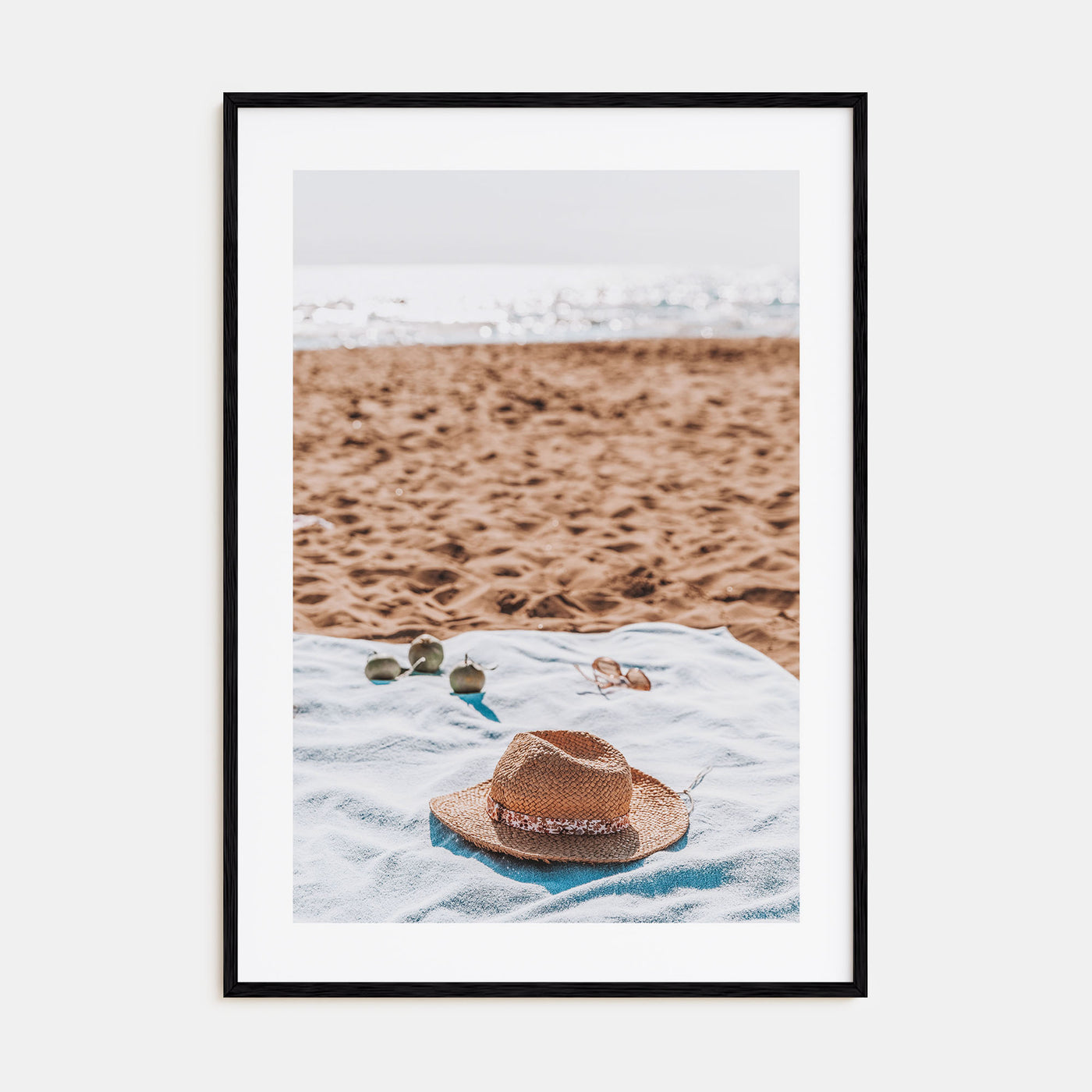 Straw Hat Beach Photo Color Poster
