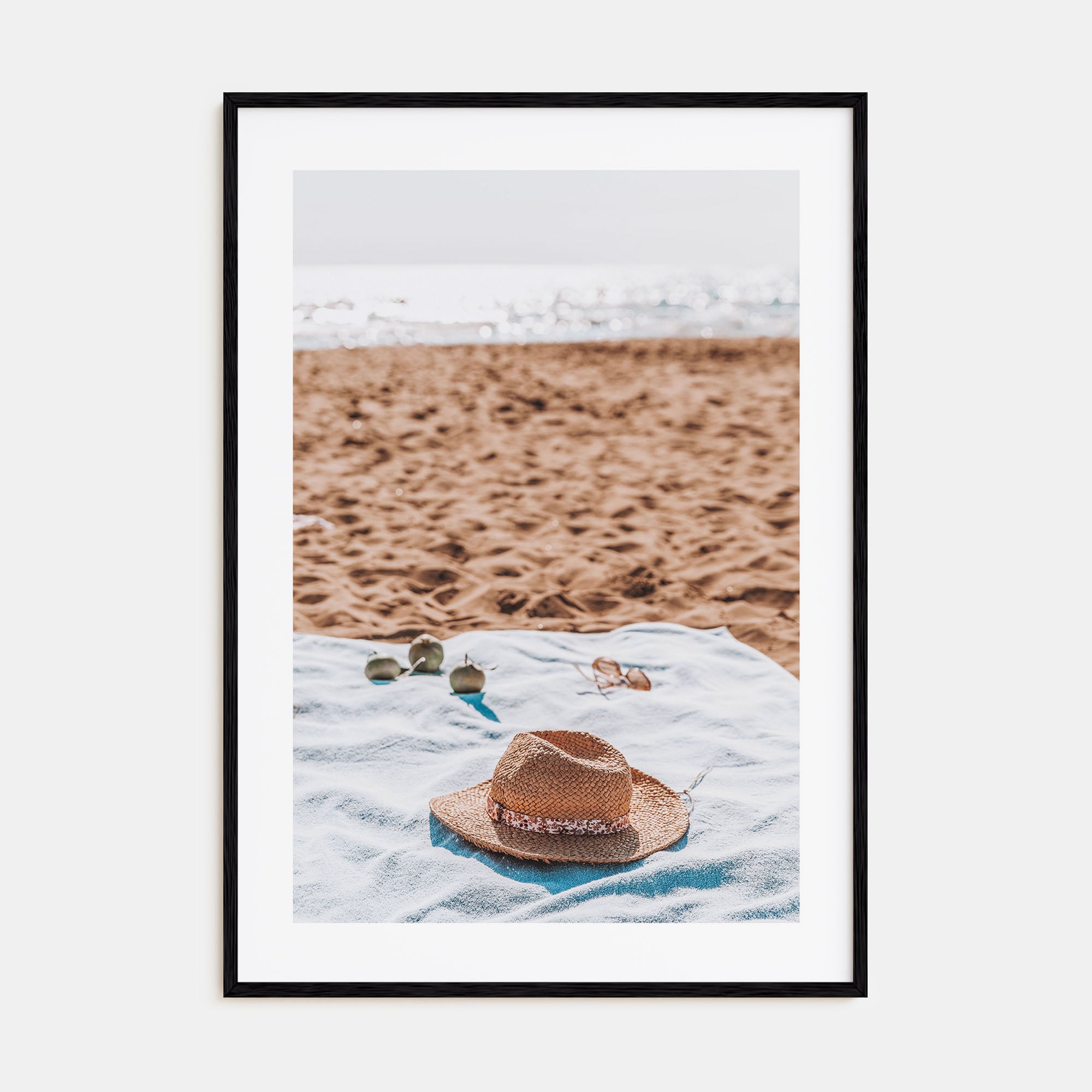 Straw Hat Beach Photo Color Poster