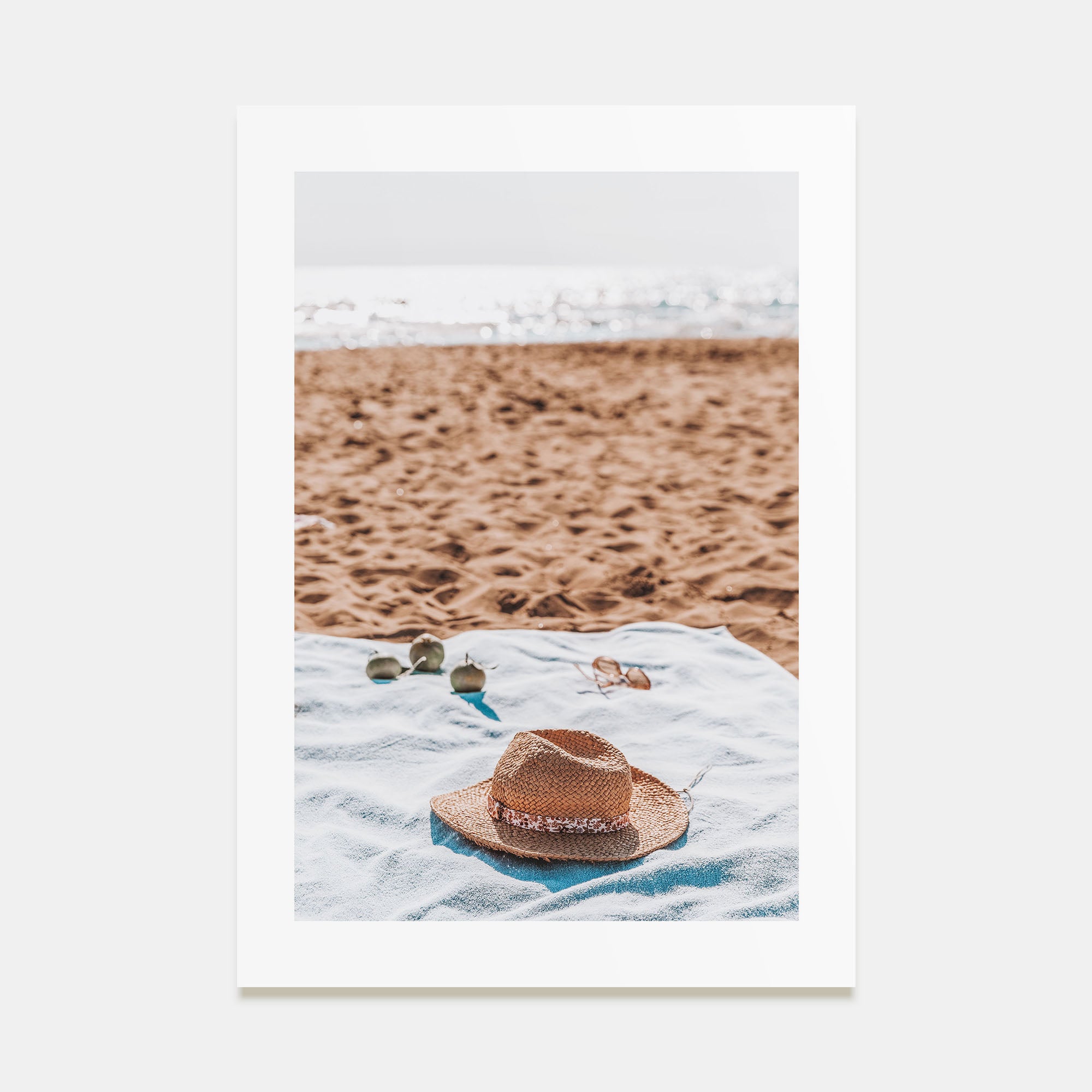 Straw Hat Beach Photo Color Poster