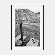 Straw Umbrella Photo B&W Poster