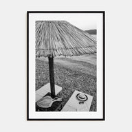 Straw Umbrella Photo B&W Poster