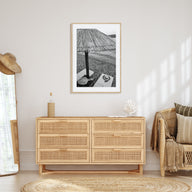 Straw Umbrella Photo B&W Poster