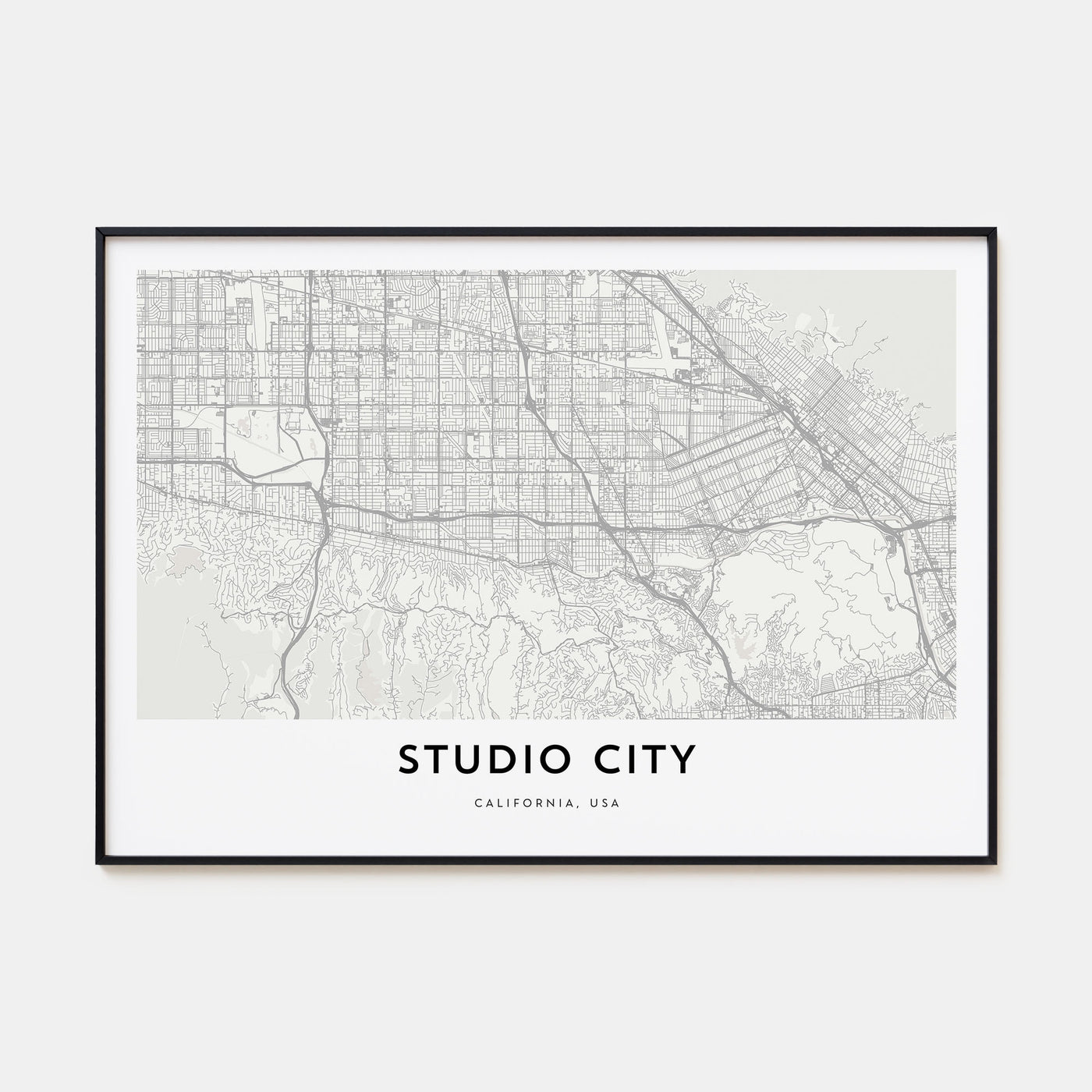 Studio City Map Landscape Poster
