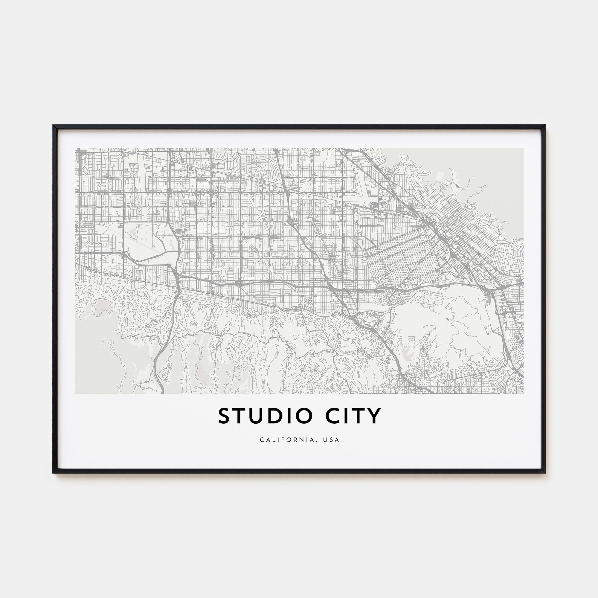 Studio City Map Landscape Poster