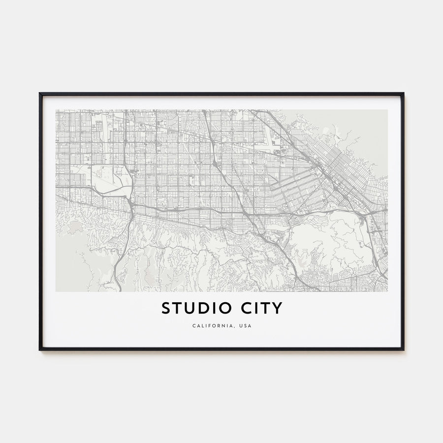Studio City Map Landscape Poster