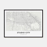 Studio City Map Landscape Poster