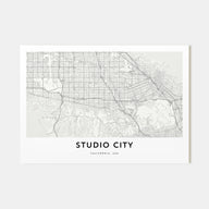 Studio City Map Landscape Poster