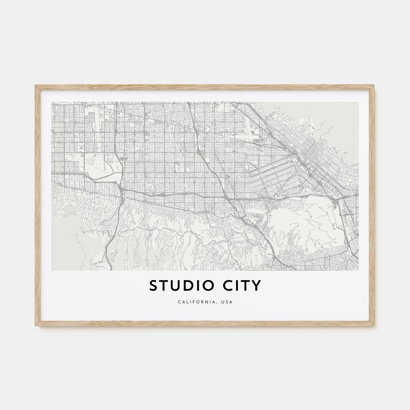 Studio City Map Landscape Poster