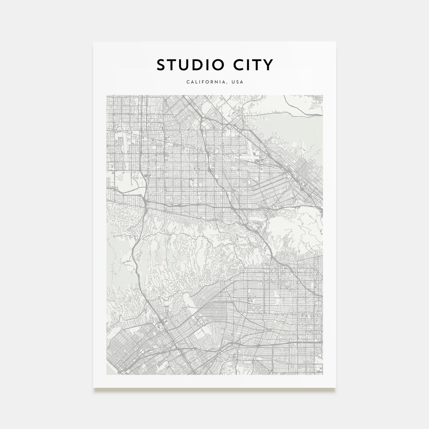 Studio City Map Portrait Poster