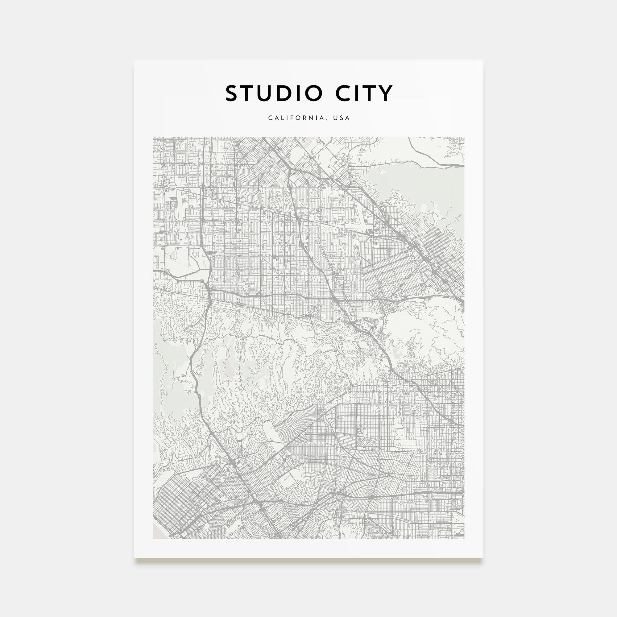 Studio City Map Portrait Poster