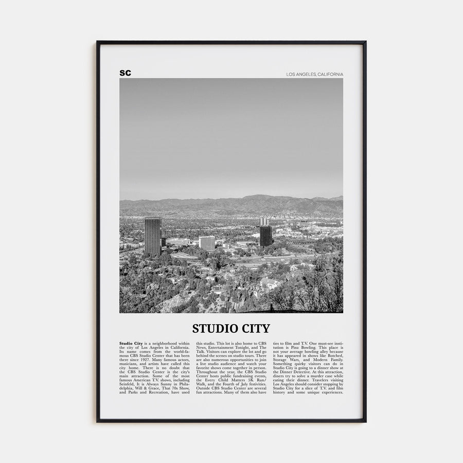 Studio City Travel B&W Poster