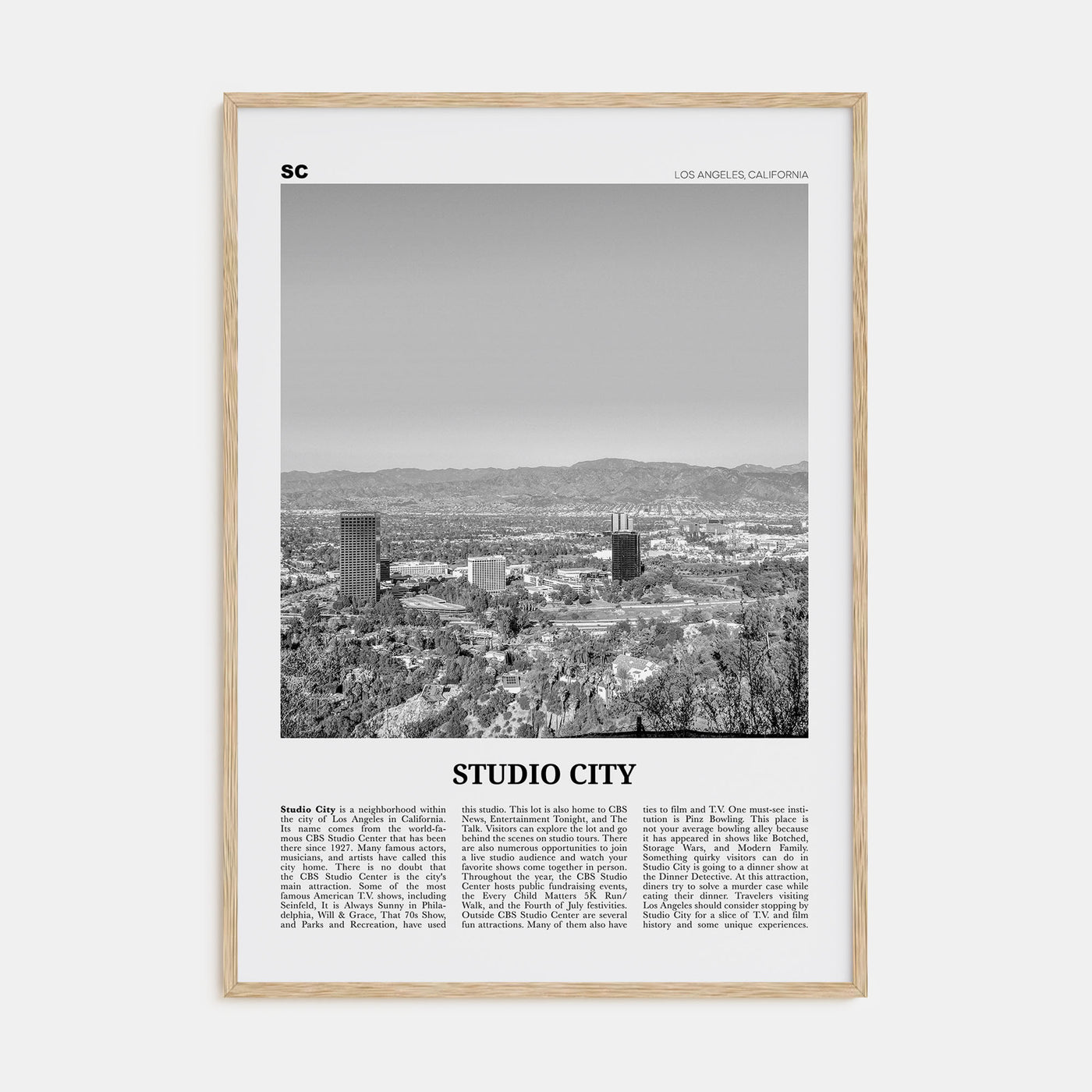 Studio City Travel B&W Poster