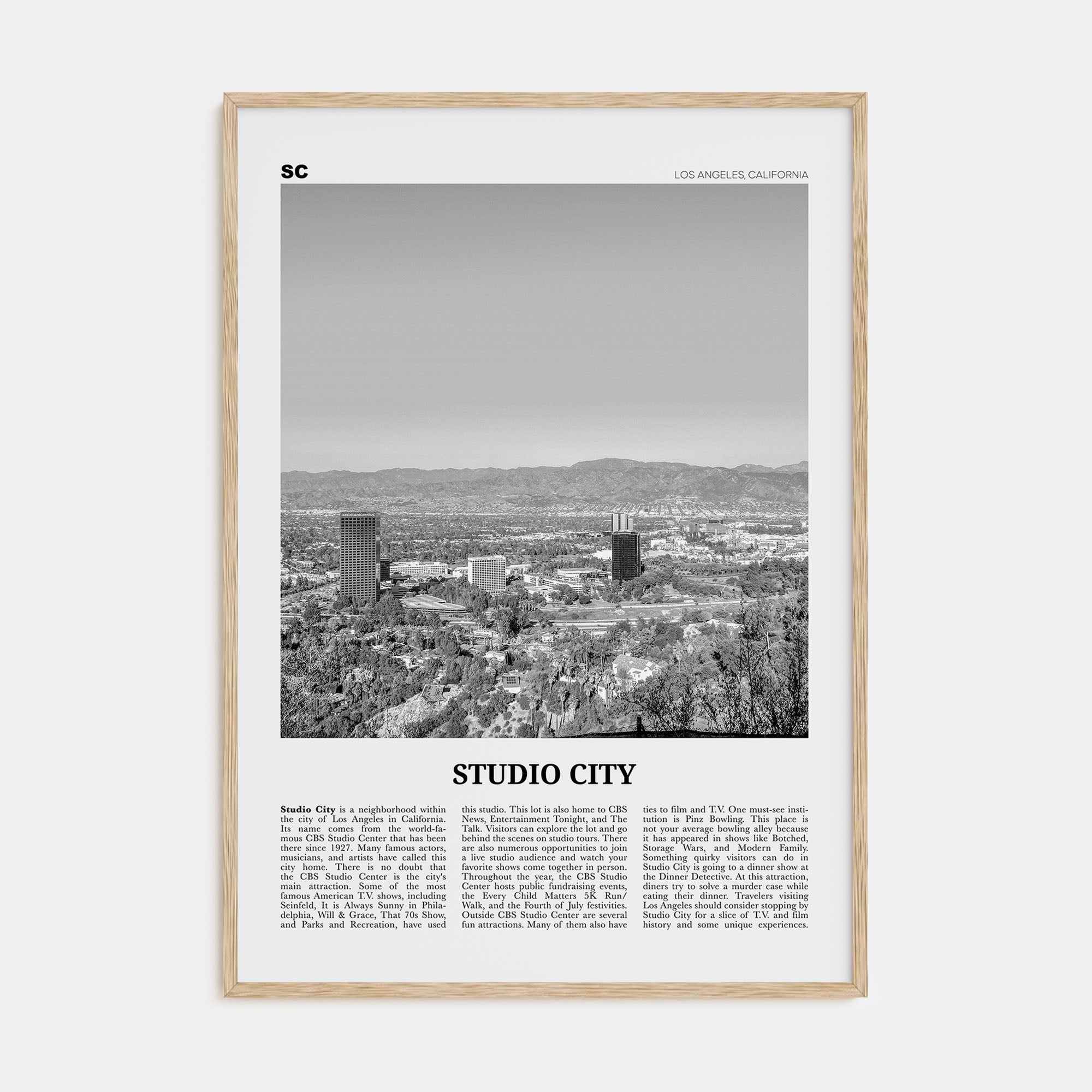 Studio City Travel B&W Poster