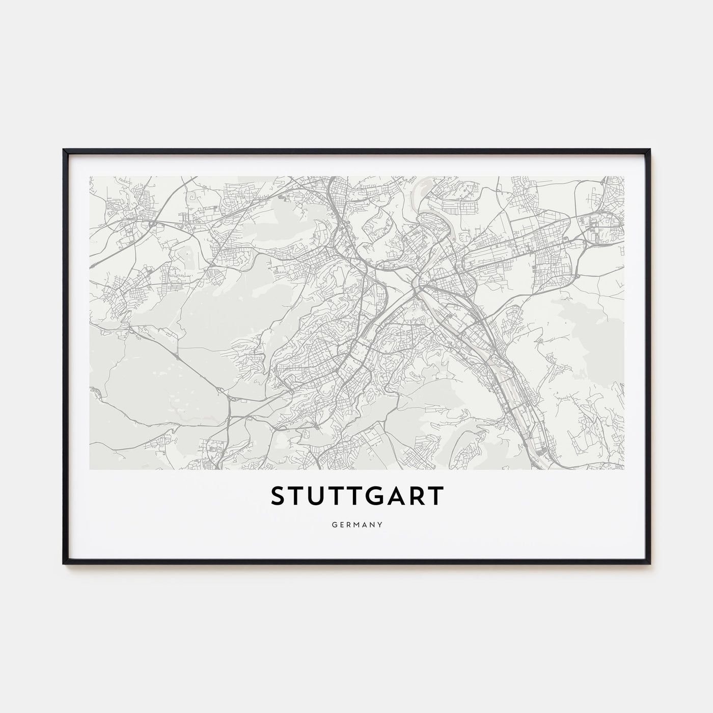 Stuttgart Map Landscape Poster