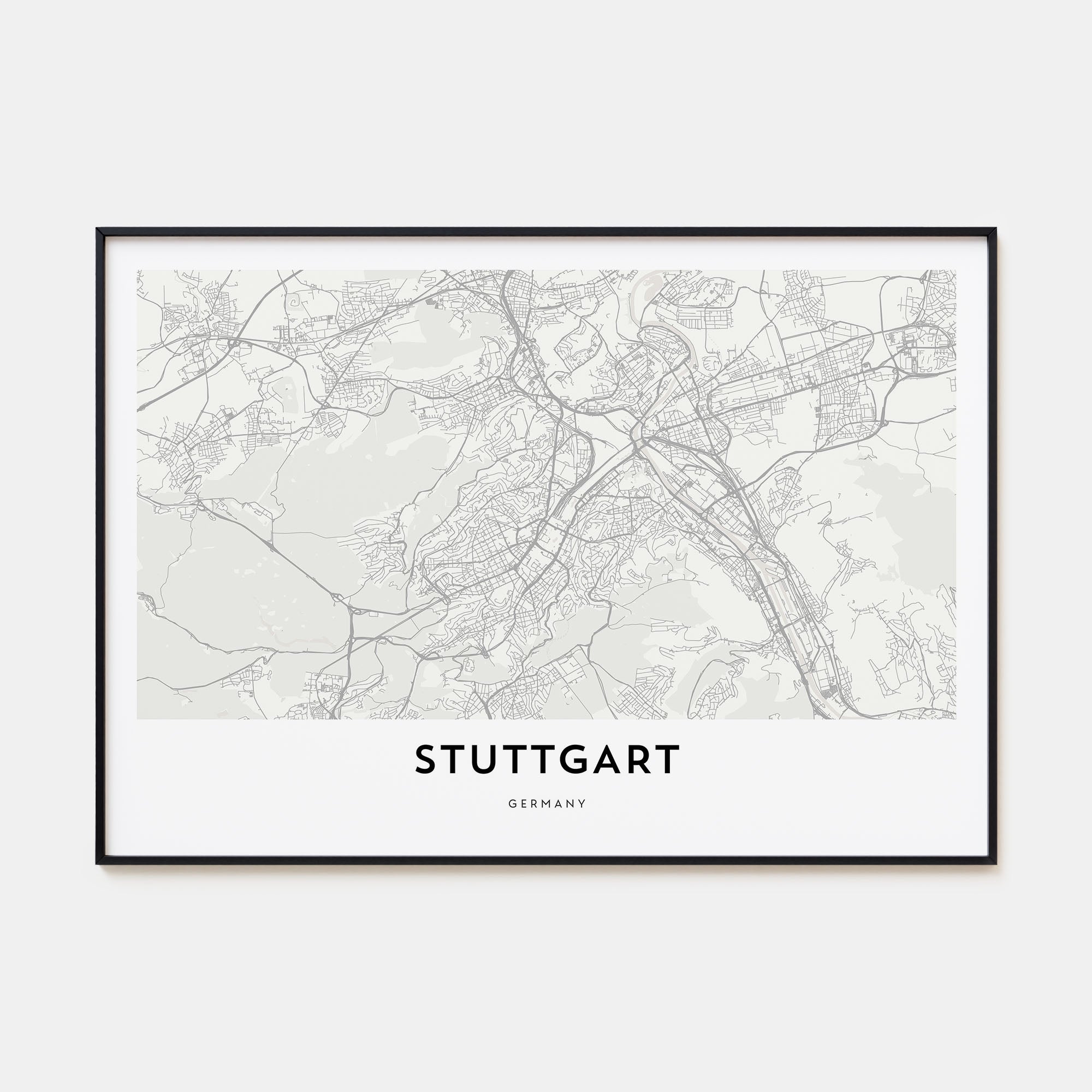Stuttgart Map Landscape Poster