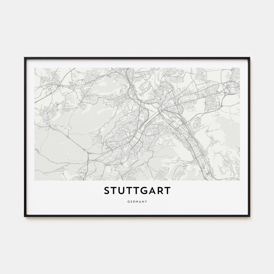 Stuttgart Map Landscape Poster