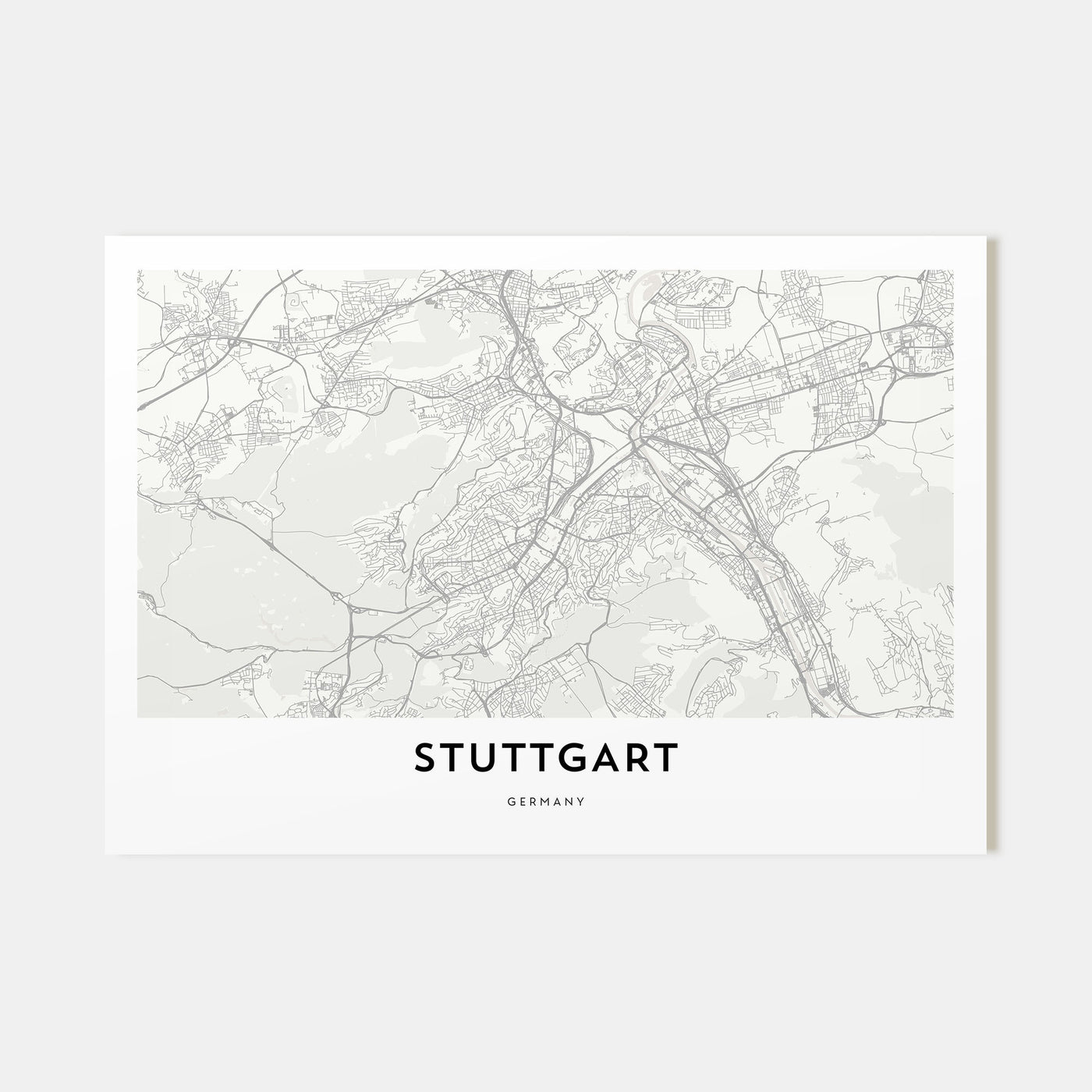 Stuttgart Map Landscape Poster