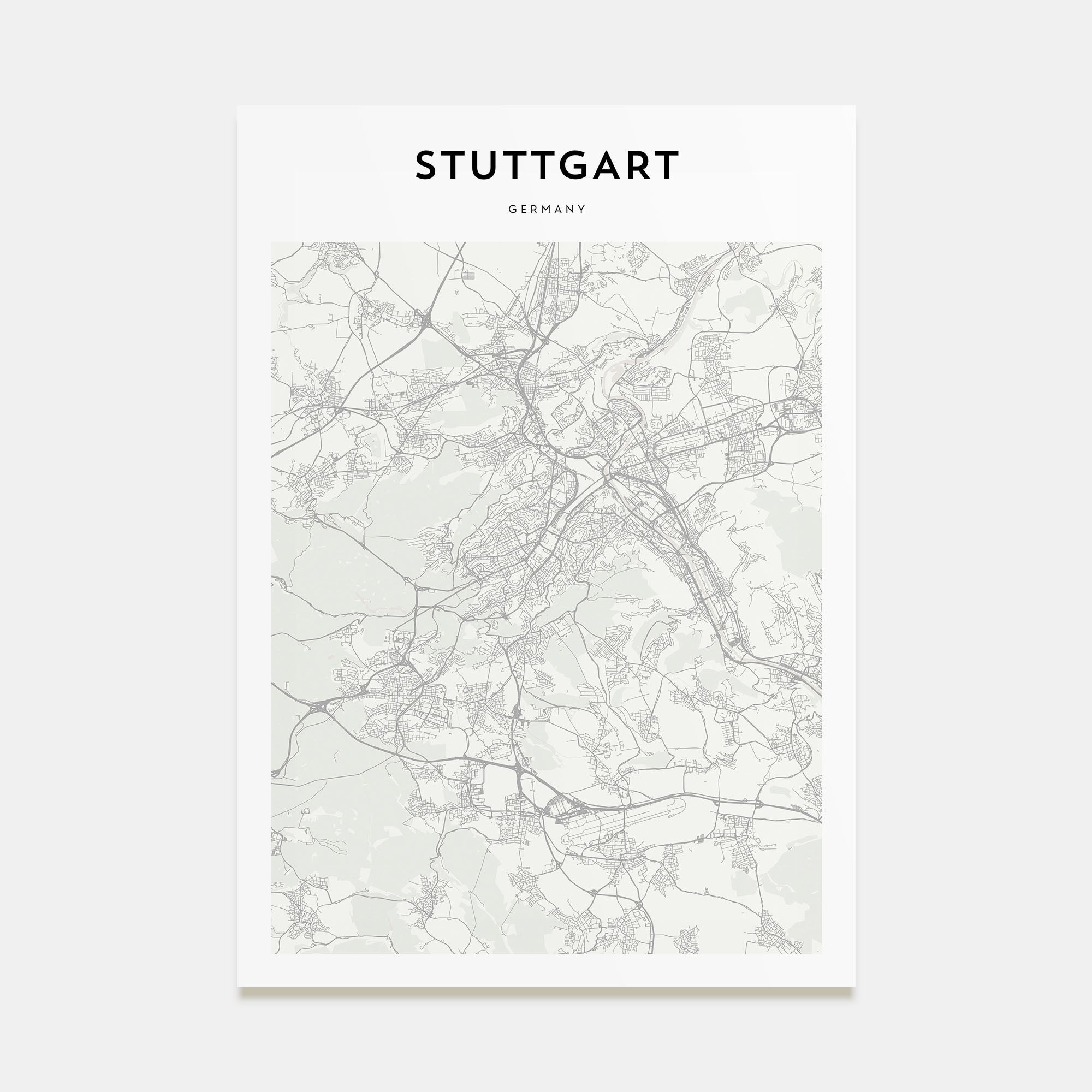 Stuttgart Map Portrait Poster