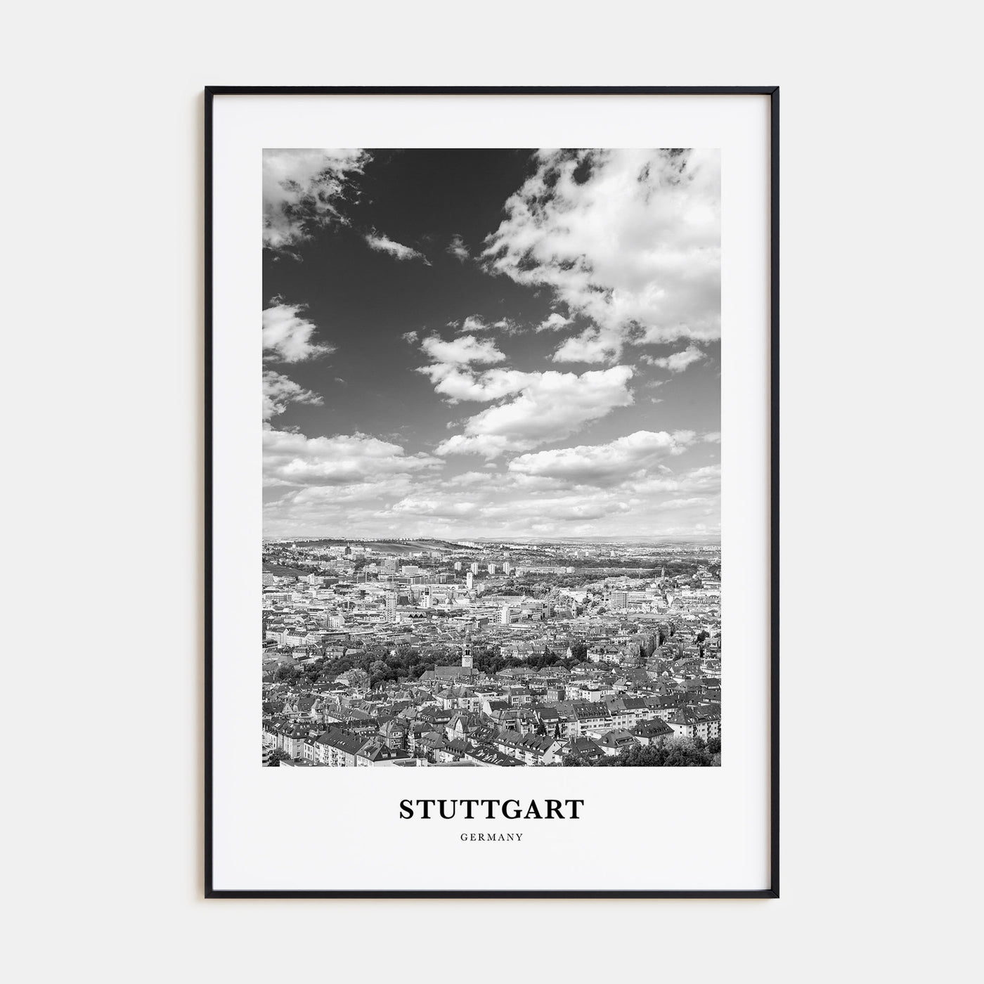 Stuttgart Portrait B&W Poster