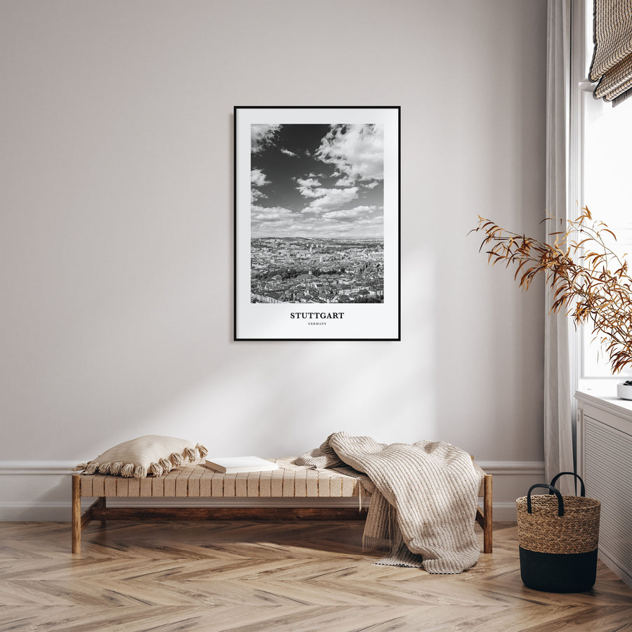 Stuttgart Portrait B&W Poster