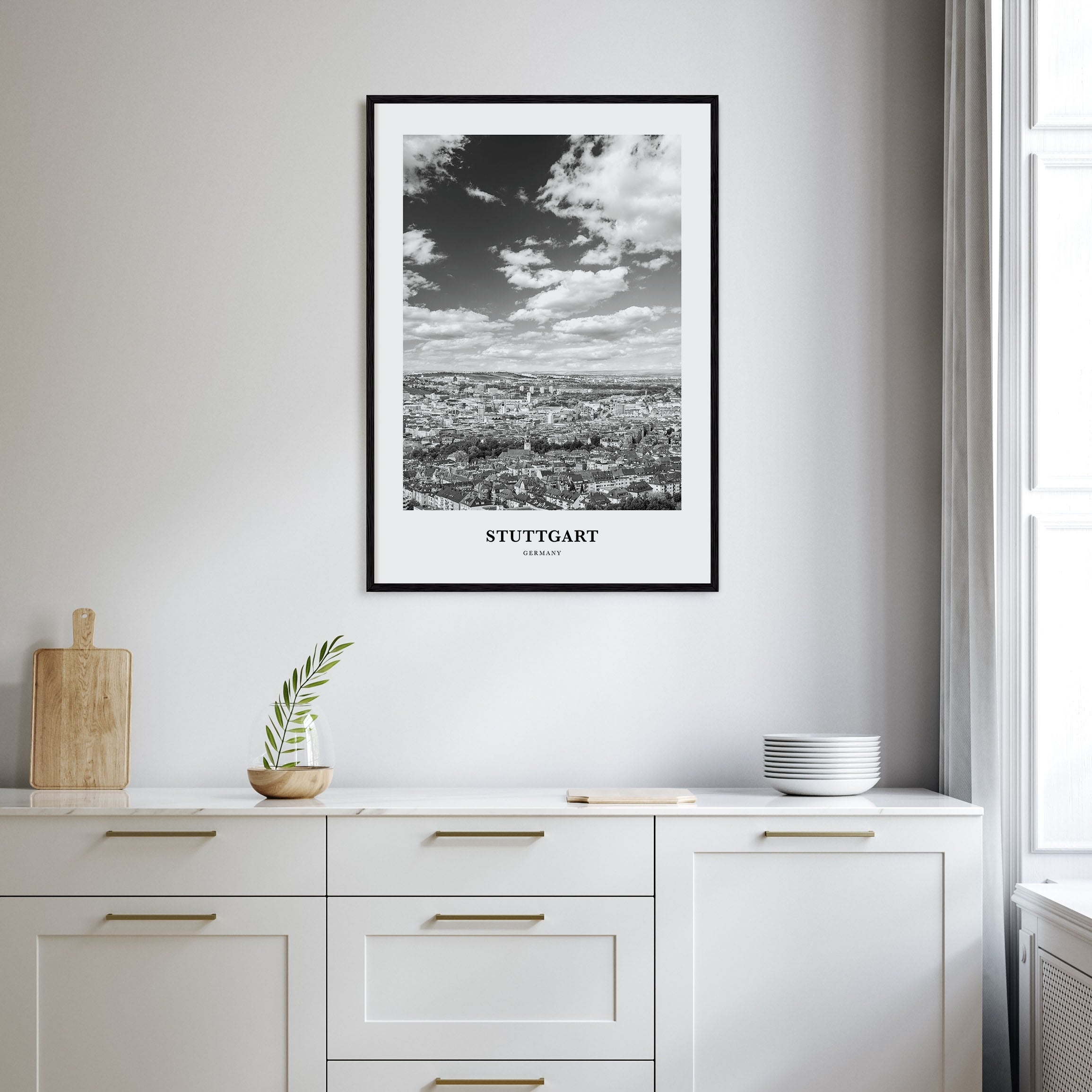 Stuttgart Portrait B&W Poster