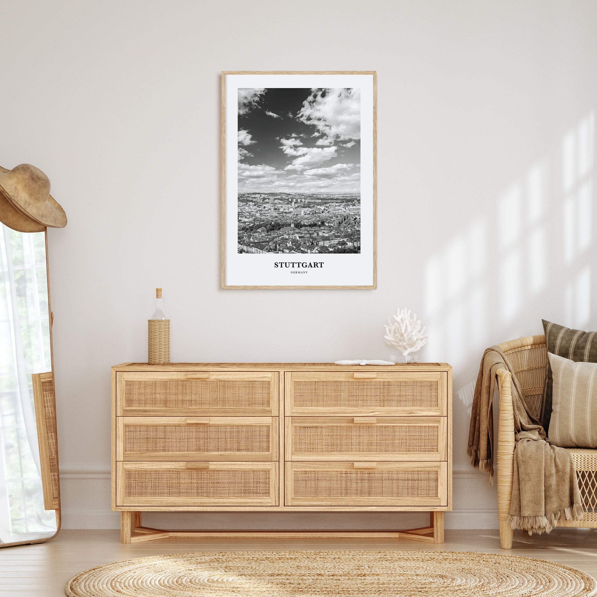 Stuttgart Portrait B&W Poster