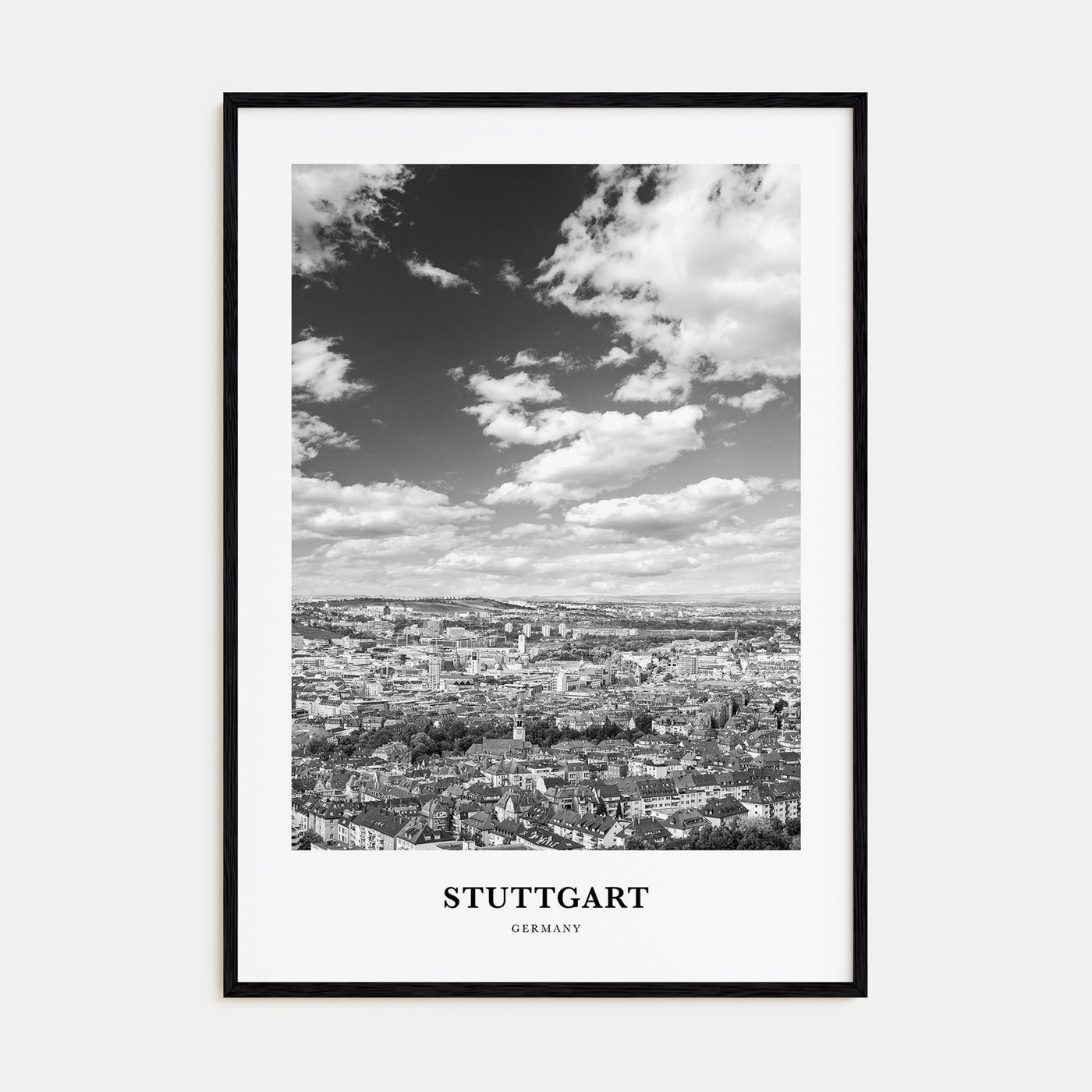 Stuttgart Portrait B&W Poster
