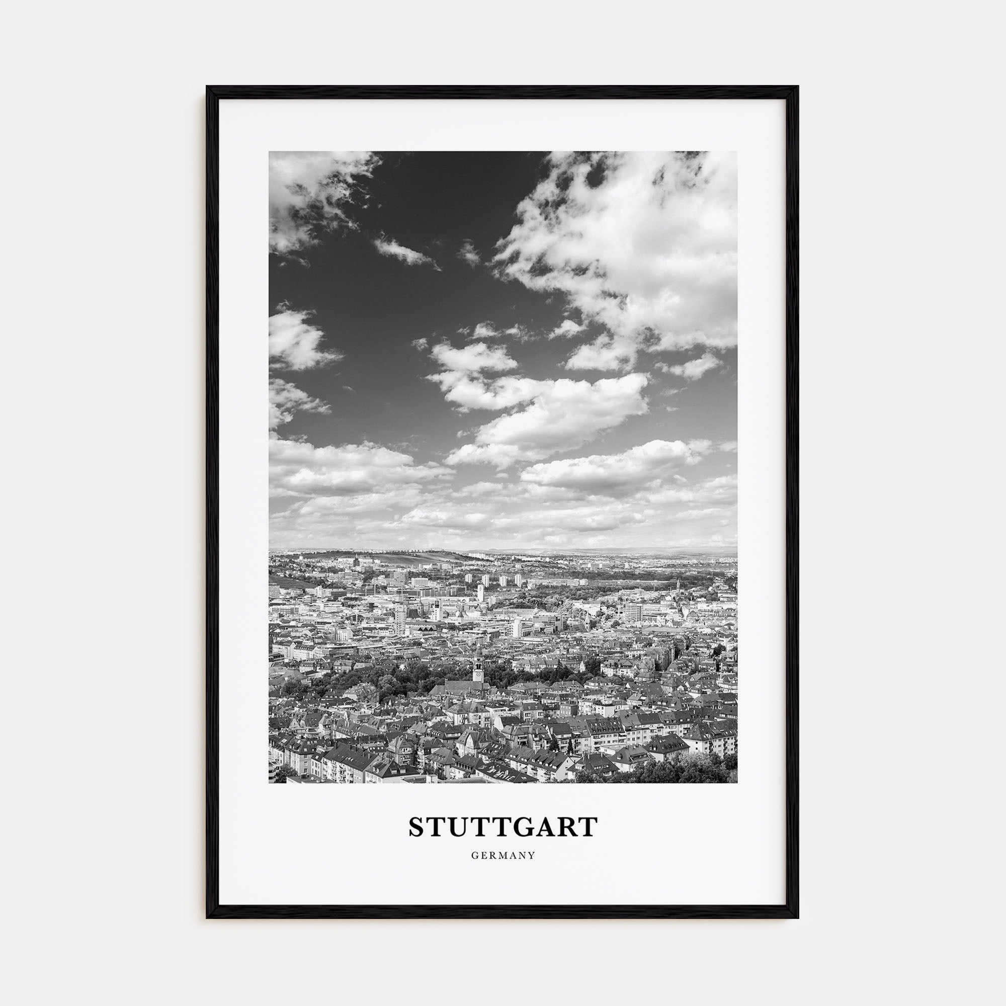 Stuttgart Portrait B&W Poster