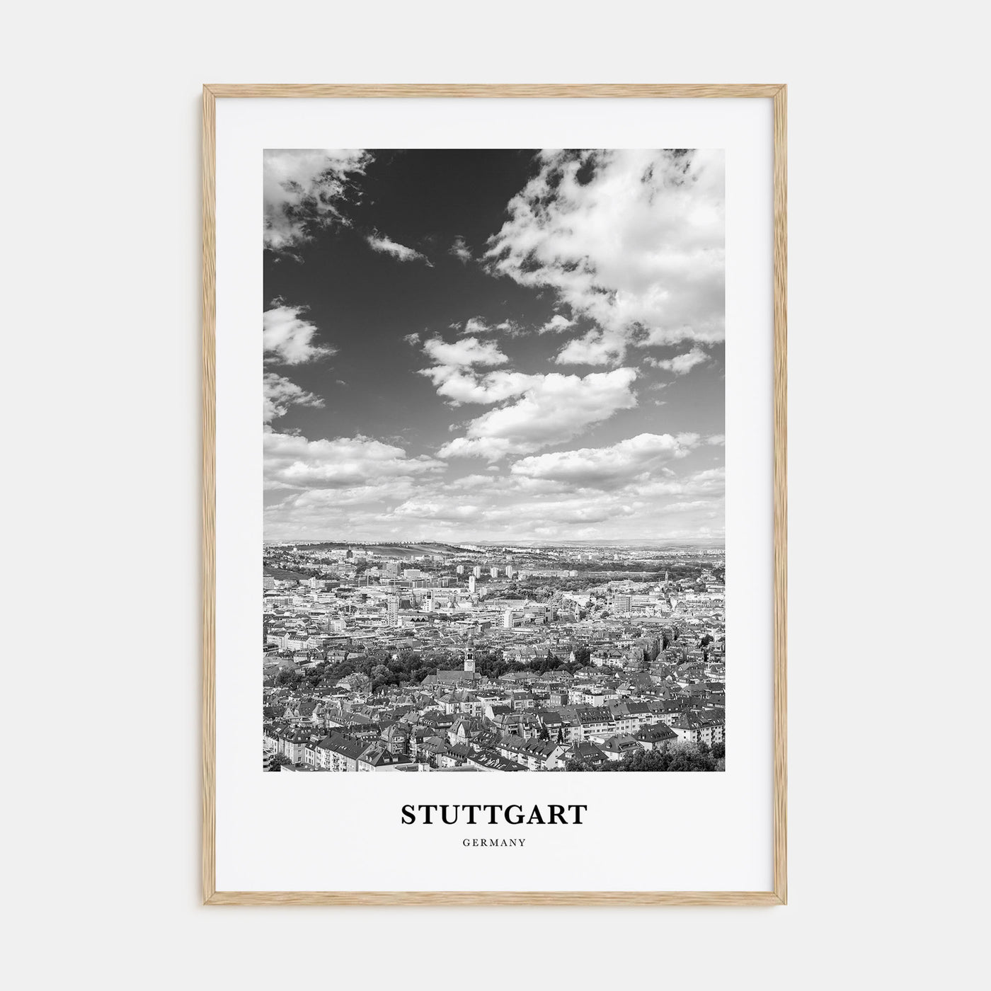 Stuttgart Portrait B&W Poster
