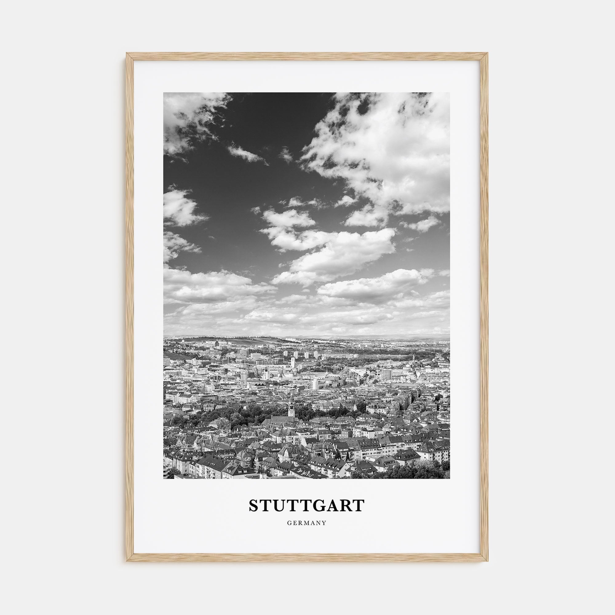 Stuttgart Portrait B&W Poster